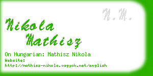 nikola mathisz business card